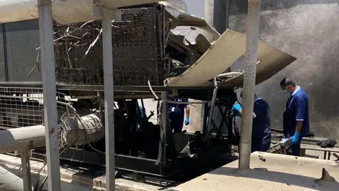 La Policía de Sharjah difundió una imagen del lugar de los hechos tras la explosión.