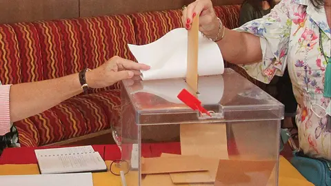 Española vota en Dubai durante las elecciones para el CRE del pasado viernes. (EL CORREO)