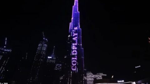 Coldplay en el Burj Khalifa. (Twitter)