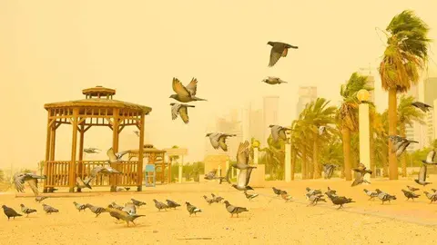 Una imagen de la tormenta de arena sobre Kuwait. (Fuente externa)