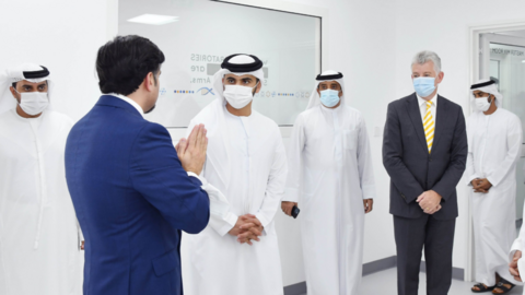 Un momento de la presentación del laboratorio más grande del mundo en el aeropuerto. (Dubai Media Office)