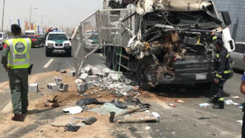 Una imagen difundida por la Policía de Dubai de un accidente a modo ilustrativo.