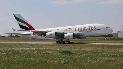 El último A380 de Emirates de Alemania. (Fuente externa)