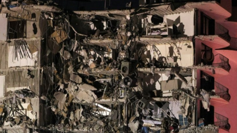 Estado en el que quedó el edificio tras el derrumbe. (Fuente externa)