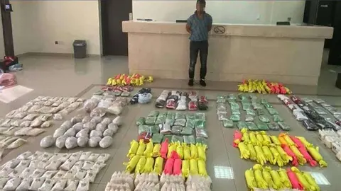 Una banda fue atrapada con 573.000 pastillas de Captagon en 2020. (Policía de Abu Dhabi)