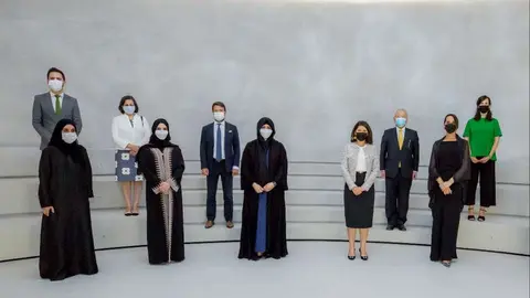 Un momento de la inauguración del centro de artes en Dubai. (WAM)