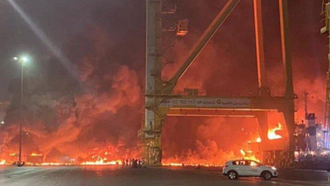 Una imagen de Twitter del lugar de la explosión.