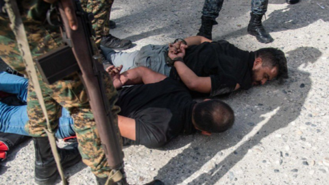 Una foto de Twitter de dos de los detenidos por el asesinato del presidente de Haiti.