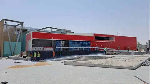 La base antártica que Chile construye en Expo 2020 Dubai se encuentra muy avanzada. (Cedida)