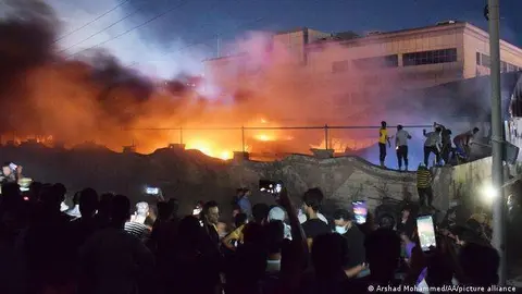 Una imagen de redes sociales del incendio en el hospital iraquí.
