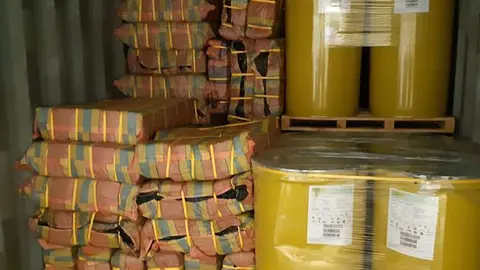 Aduanas de Róterdam difundió esta imagen de la droga confiscada.