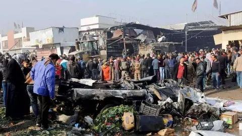 Imagen del mercado de Sadr tras el brutal atentado suicida. (Twitter)