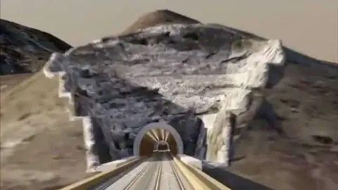 Etihad Rail difundió una imagen de cómo será el nuevo túnel Dubai-Fujairah.