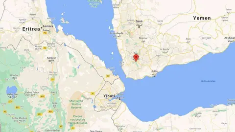 Localización de Taíz en el centro de Yemen. (Google Maps)