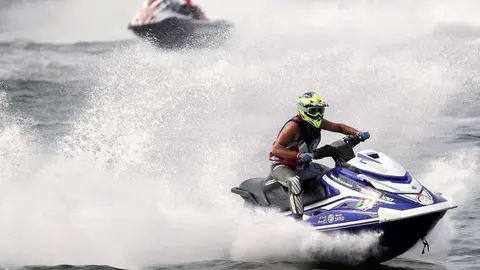 El emiratí Ali Al Lanjawi durante la competición en los Juegos Asiáticos.