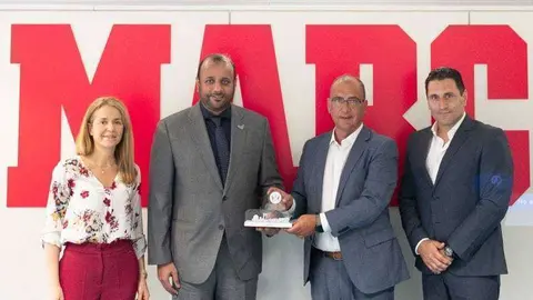 Representantes del Consejo de Deportes de Sharjah con responsables de diario Marca. (WAM)