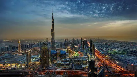 Una vista del Burj Khalifa, la torre más alta del mundo, en el centro del distrito Downtown Dubai. (Emaar)