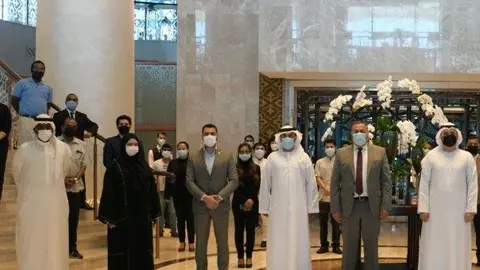 Un acto de la Policía de Dubai en la era del coronavirus. (Dubai Police)