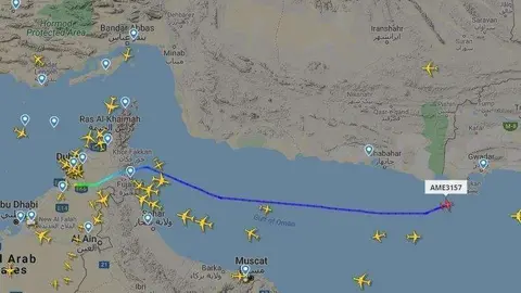 Captura de pantalla del recorrido del avión español a las 12,15 hora de EAU este miércoles en su ruta a Kabul.