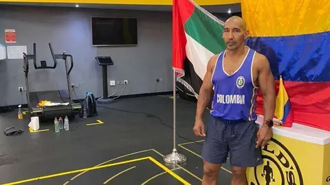Francisco Santos antes de la ruptura del récord de burpees. (Cedida)