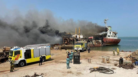 Una imagen del incendio difundida en redes sociales.