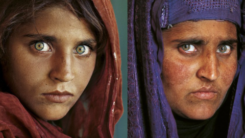 Sharbat Gula en 1985 y en 2020. (Fuente externa)