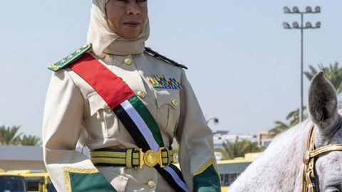 La capitana Halima Al Saadi de la Policía Montada de Dubai. (Fuente externa)