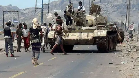 Milicianos hutíes en Yemen. (Fuente externa)