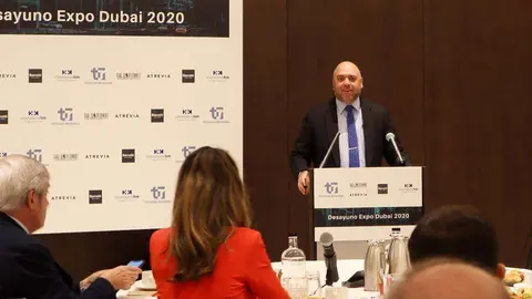 Majid Hassan Mohamed Al Suwaidi, embajador de Emiratos Árabes Unidos en España, ofreció durante el acto importantes claves de Expo 2020 Dubai. (Cedida)