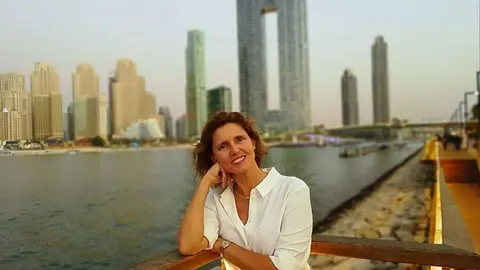 Felisa Forteza, en la isla Bluewater de Dubai. (Cedida)