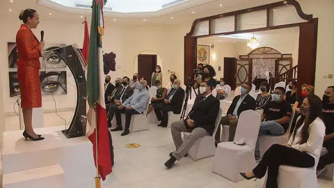 Intervención de Francisca E. Méndez, embajadora de México, durante el acto de presentación mundial de la 'Guía Taco de Oro'. (EL CORREO)