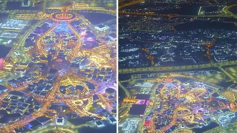 Imagen combinada del vídeo compartido por el jeque Hamdan. (Instagram)