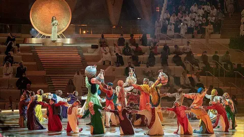 Perspectiva de la espectacular inauguración de Expo 2020 Dubai. (WAM)