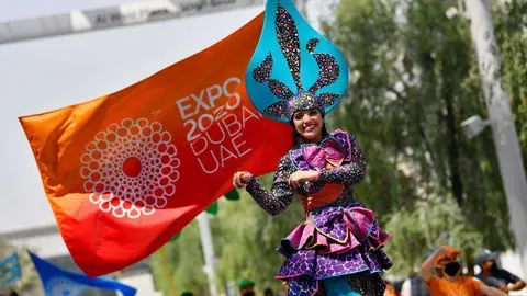 Las calles de la Expo ofrecen gran animación en sus primeros días. (@DXBMediaOffice)