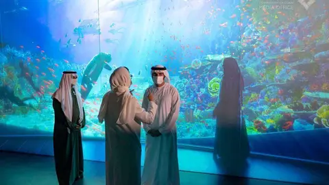 El príncipe heredero de Dubai en el Pabellón de Emiratos Árabes en la Expo 2020 Dubai. (Twitter)