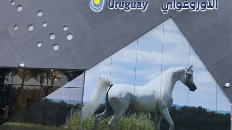 Perspectiva de la fachada del Pabellón de Uruguay en Expo 2020 Dubai. (EL CORREO)