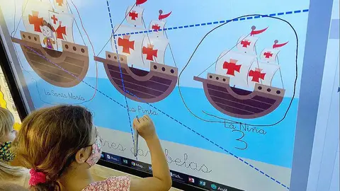 Las Tres Carabelas fueron las protagonistas del Día de la Hispanidad en El Cole. (Cedida)