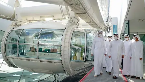 Autoridades, durante la inauguración de Ain Dubai. (WAM)