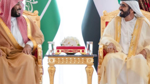 El gobernante de Dubai junto al príncipe heredero saudí. (Fuente externa)
