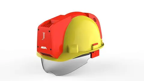 El casco con aire acondicionado. (Fuente externa)