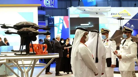 El stand de Elbit Systems en Dubai Airshow. (Twitter)