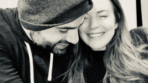 Lindsay Lohan con su marido. (Instagram)