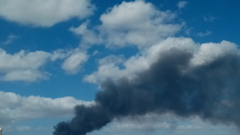 Una imagen de Twitter de uno de los incendios.