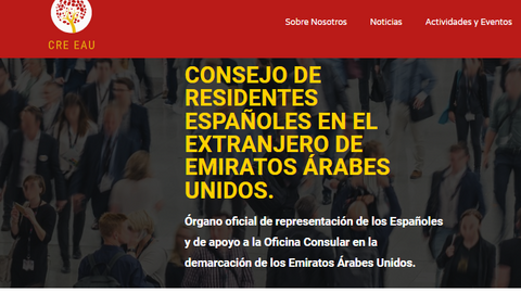 Página web del Consejo de Residentes Españoles de Emiratos.