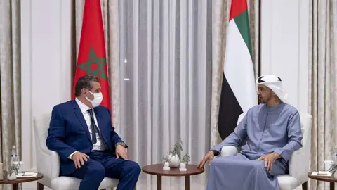 Aziz Akhannouch y Mohamed bin Zayed Al Nahyan. (WAM)