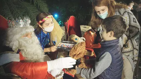 Keco Fontana como Melchor en los pasados Reyes del Seville's. (EL CORREO)