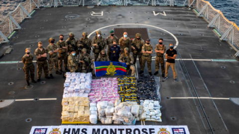 El HMS Montrose, un barco de la Royal Navy que opera como parte de las Fuerzas Marítimas Combinadas (CMF). (Ministerio de Defensa)
