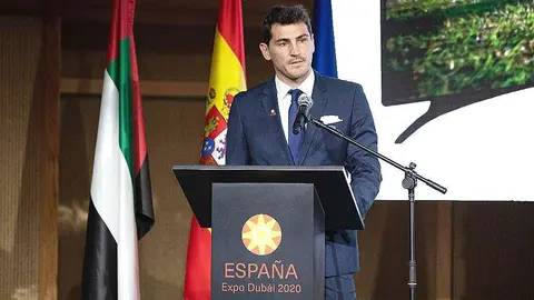 Íker Casillas, durante su intervención en el Pabellón de España Expo en Expo 2020 Dubai. (Expo 2020 Dubai)