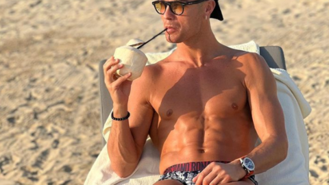 Cristiano Ronaldo toma el sol de enero en Dubai. (Instagram)