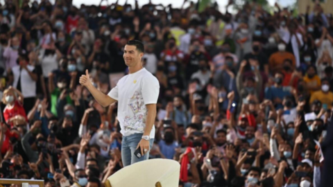 Cristiano Ronaldo en la Plaza Al Wasl de la Expo Dubai. (Fuente externa)
